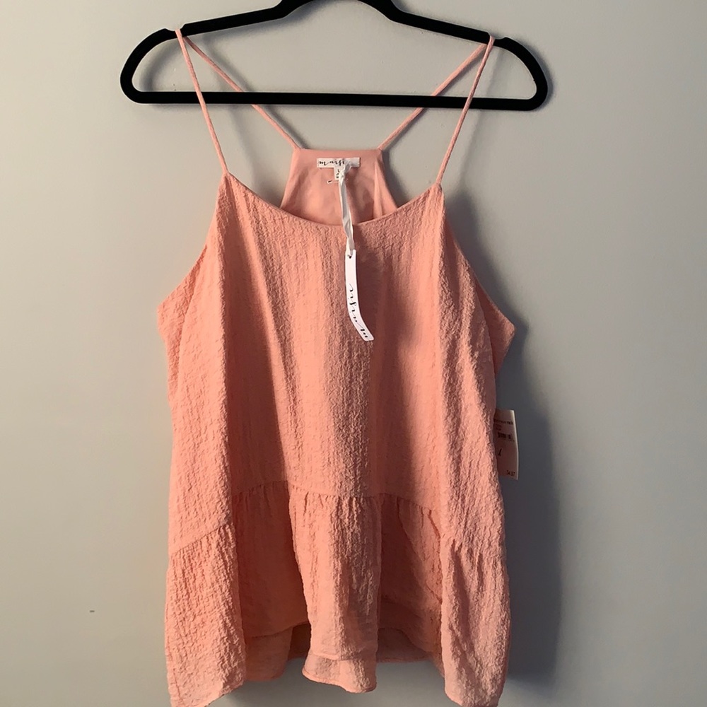 MAISIE Nordstrom Rack NWT Light Pink Peplum Tank Top, Size Large
